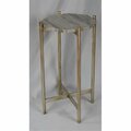 Bassett Mixson Scatter Accent Table, Silver Leaf & White Marble - 14 x 24 x 14 in. 5870-LR-224